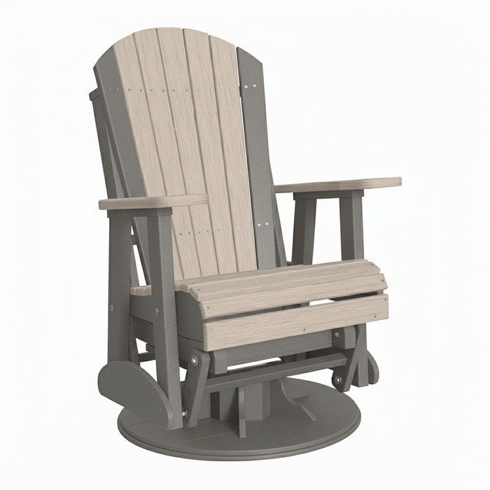 LuxCraft Birch 2 foot Classic Highback Recycled Plastic Swivel Glider Chair