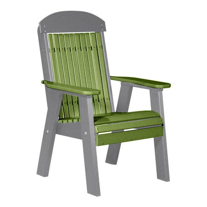 LuxCraft Lime Green 2' Classic Highback Recycled Plastic Chair