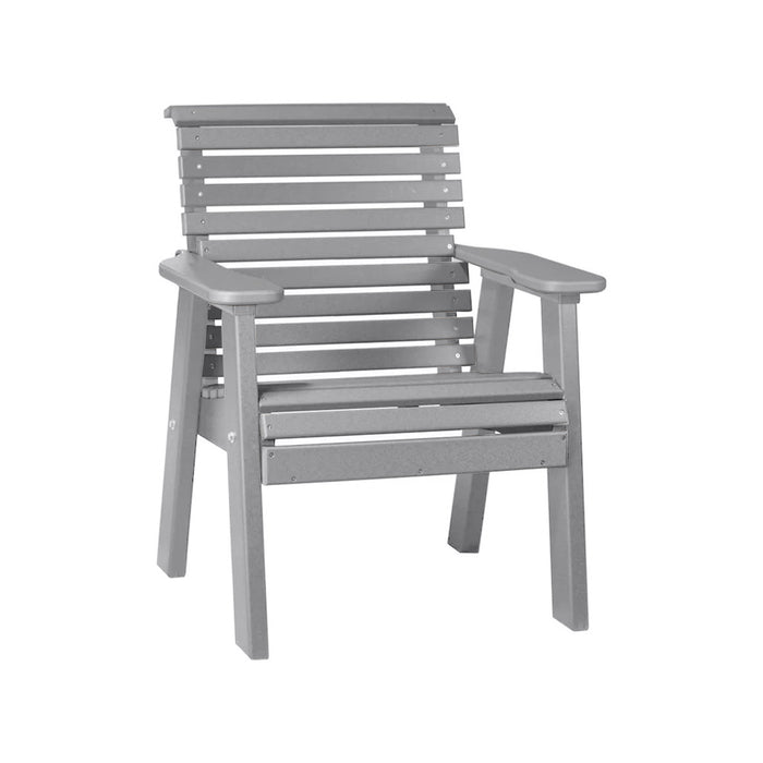LuxCraft Gray 2' Rollback Recycled Plastic Chair With Cup Holder