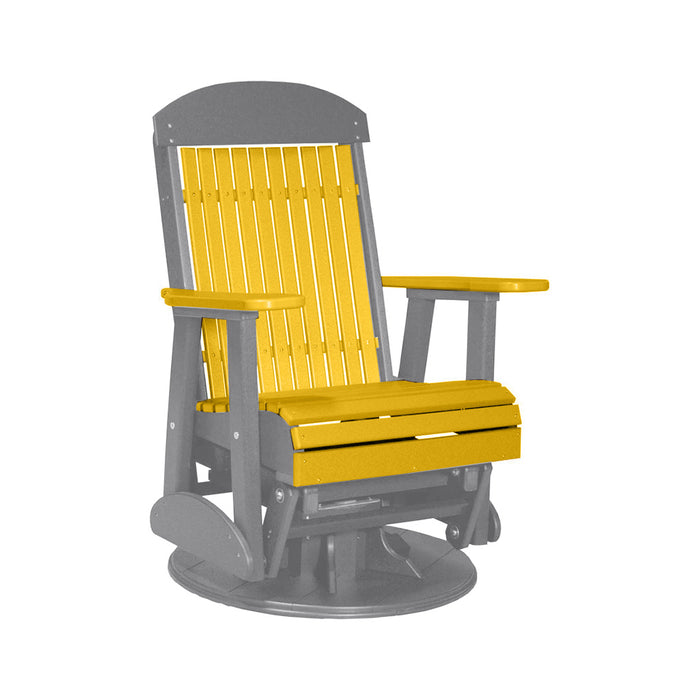 LuxCraft Yellow 2 foot Classic Highback Recycled Plastic Swivel Glider Chair