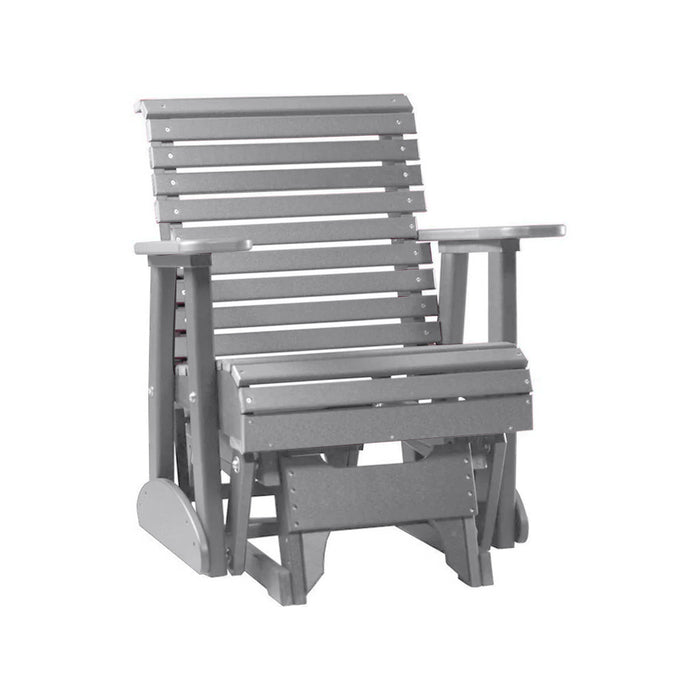 LuxCraft Gray 2 foot Rollback Recycled Plastic Glider Chair
