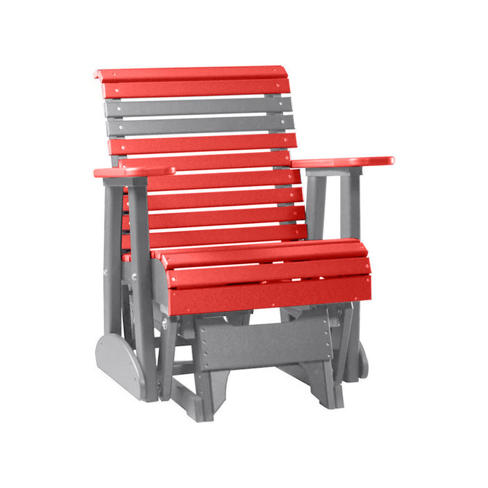 LuxCraft Red 2 foot Rollback Recycled Plastic Glider Chair