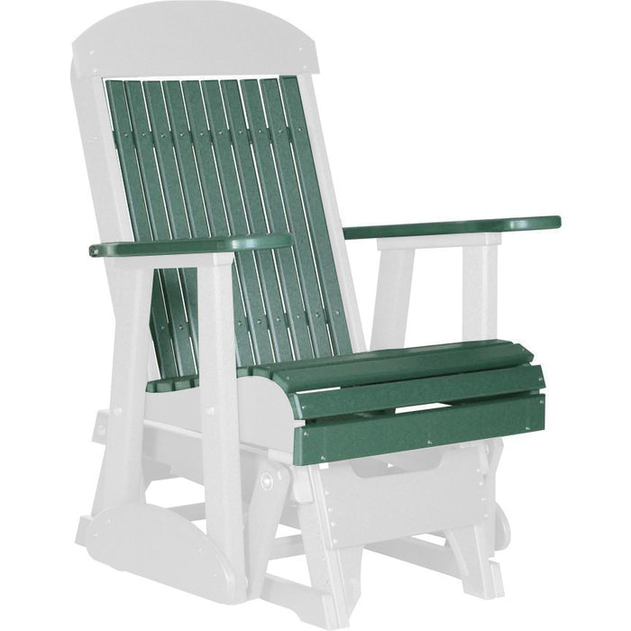 LuxCraft Green 2 foot Classic Highback Recycled Plastic Glider Chair