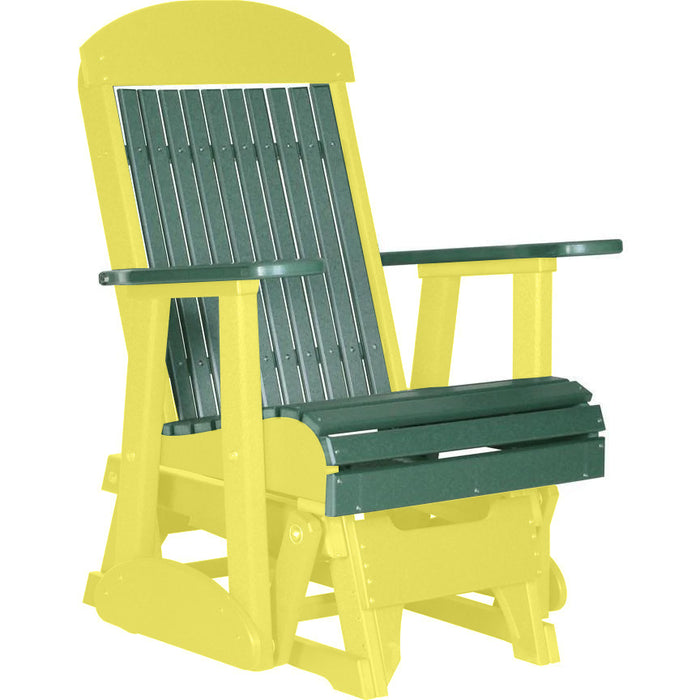 LuxCraft Green 2 foot Classic Highback Recycled Plastic Glider Chair