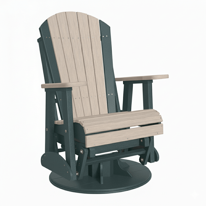 LuxCraft Birch 2 foot Classic Highback Recycled Plastic Swivel Glider Chair