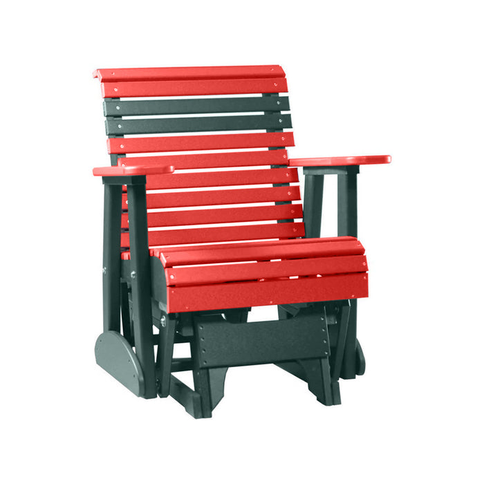LuxCraft Red 2 foot Rollback Recycled Plastic Glider Chair