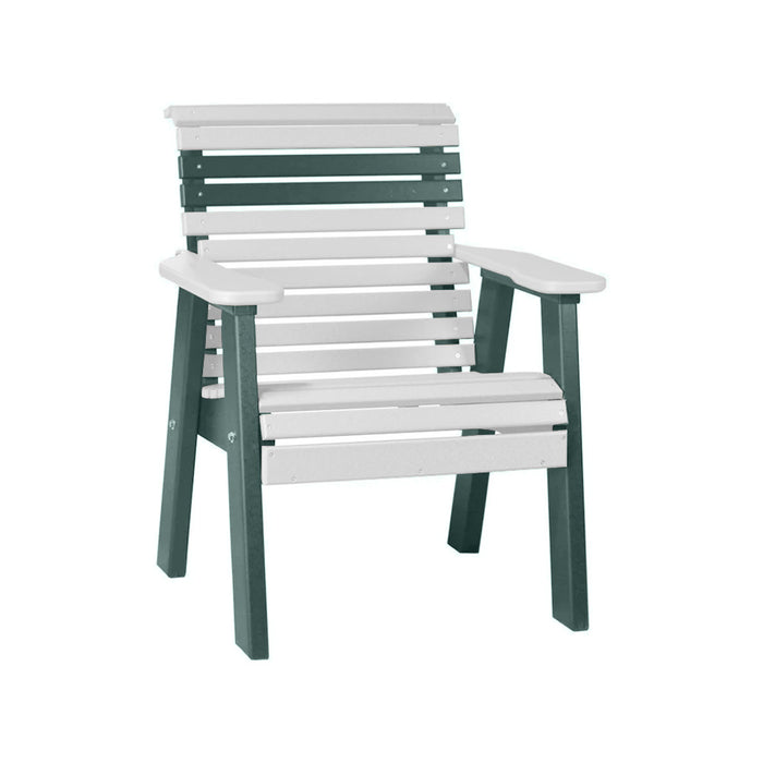 LuxCraft White 2' Rollback Recycled Plastic Chair