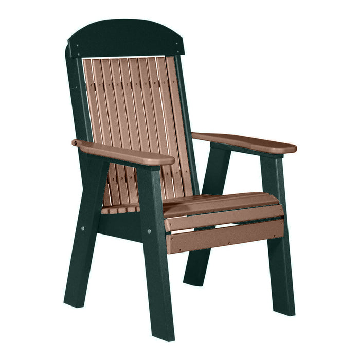 LuxCraft Antique Mahogany 2' Classic Highback Recycled Plastic Chair
