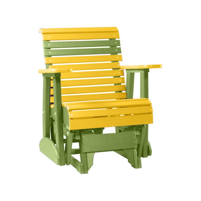 LuxCraft Yellow 2 foot Rollback Recycled Plastic Glider Chair