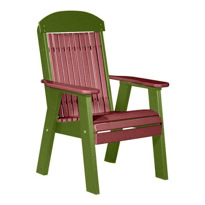 LuxCraft Cherrywood 2' Classic Highback Recycled Plastic Chair With Cup Holder