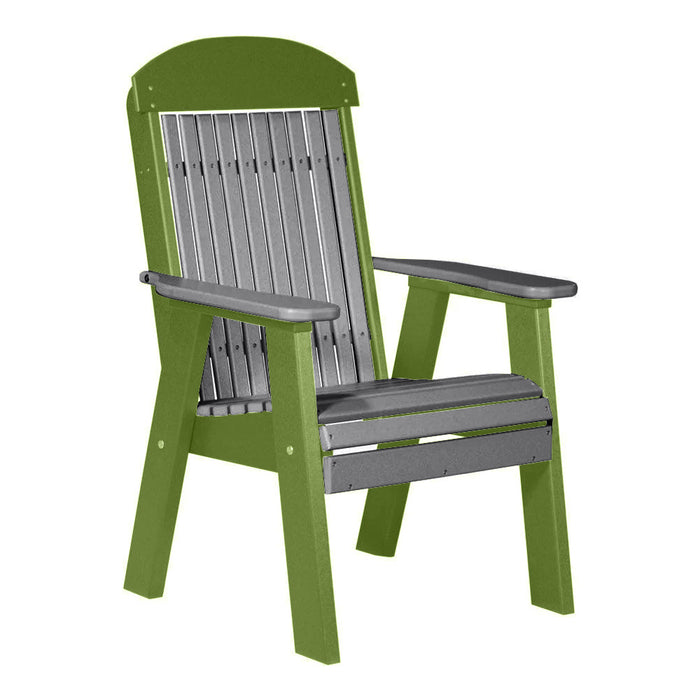 LuxCraft Gray 2' Classic Highback Recycled Plastic Chair