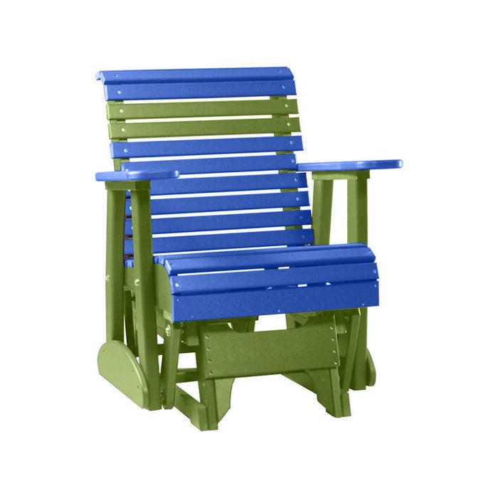 LuxCraft Blue 2 foot Rollback Recycled Plastic Glider Chair