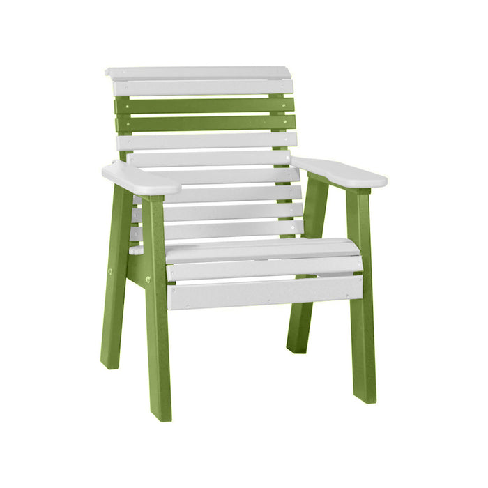 LuxCraft White 2' Rollback Recycled Plastic Chair