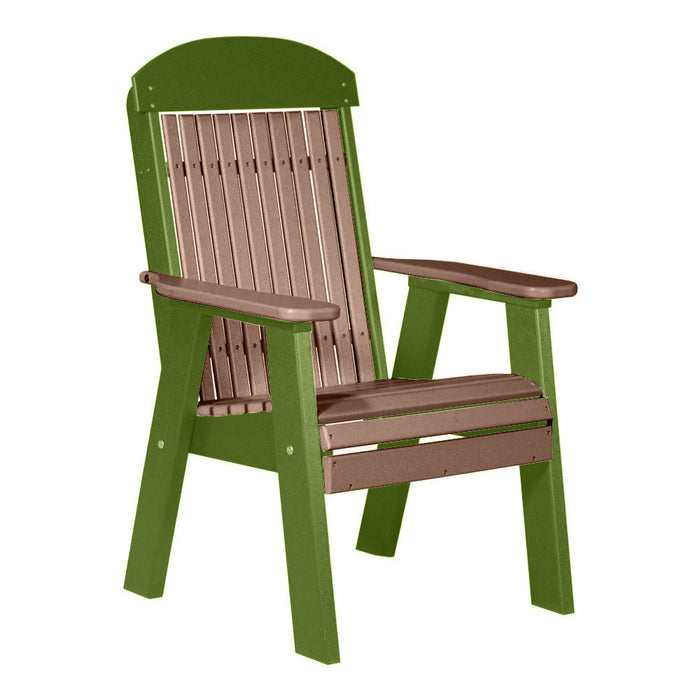 LuxCraft Antique Mahogany 2' Classic Highback Recycled Plastic Chair