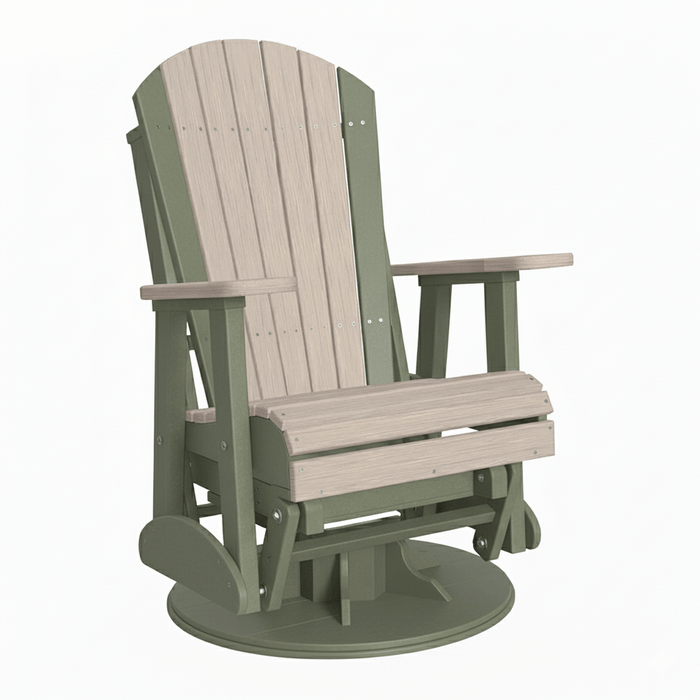 LuxCraft Birch 2 foot Classic Highback Recycled Plastic Swivel Glider Chair