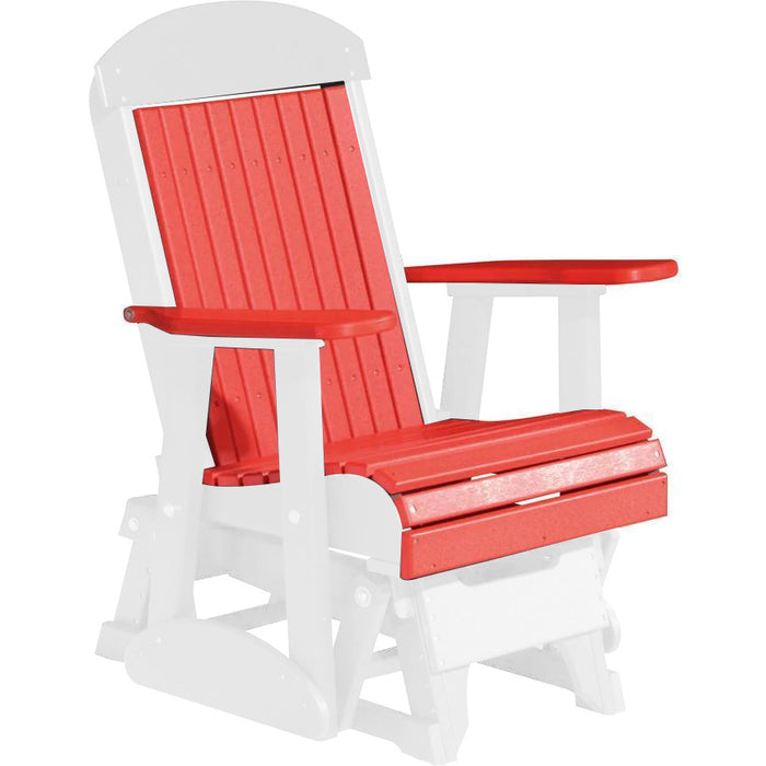 LuxCraft Red 2 foot Classic Highback Recycled Plastic Glider Chair