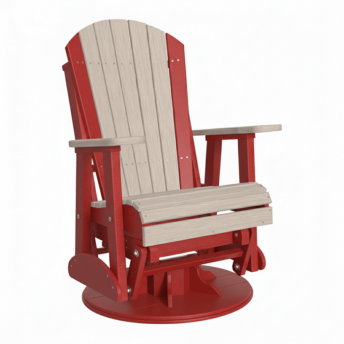 LuxCraft Birch 2 foot Classic Highback Recycled Plastic Swivel Glider Chair