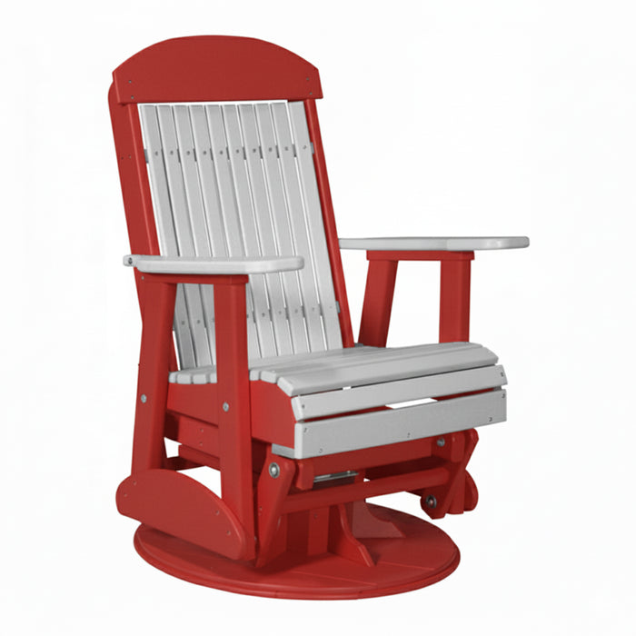 LuxCraft Dove Gary 2 foot Classic Highback Recycled Plastic Swivel Glider Chair