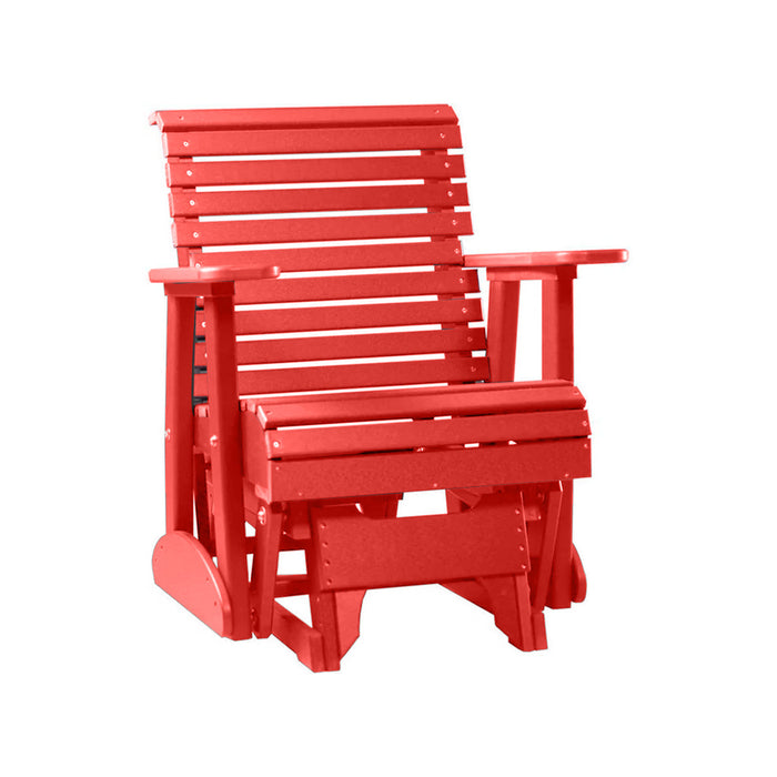 LuxCraft Red 2 foot Rollback Recycled Plastic Glider Chair