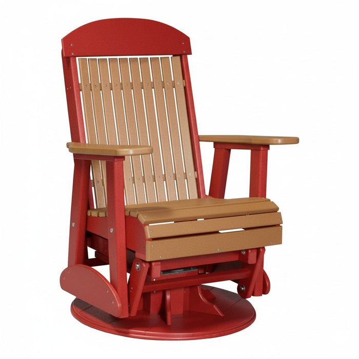 LuxCraft Cedar 2 foot Classic Highback Recycled Plastic Swivel Glider Chair
