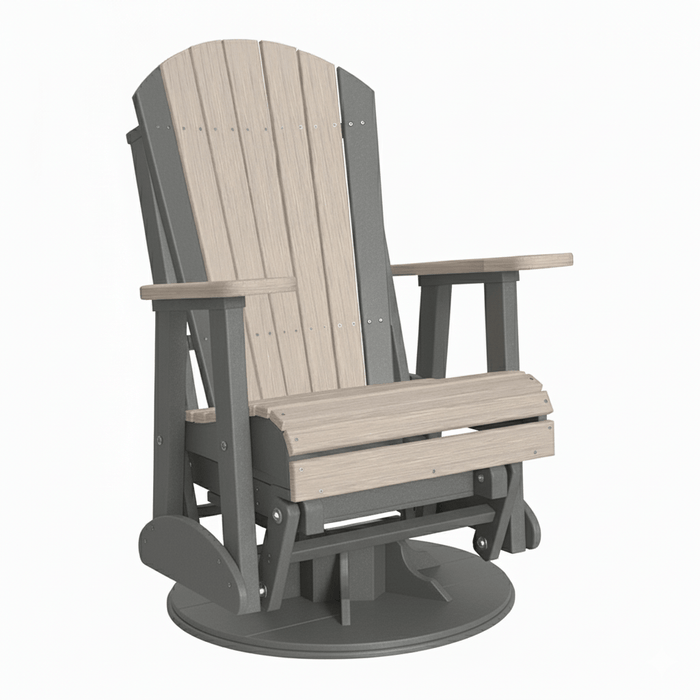 LuxCraft Birch 2 foot Classic Highback Recycled Plastic Swivel Glider Chair