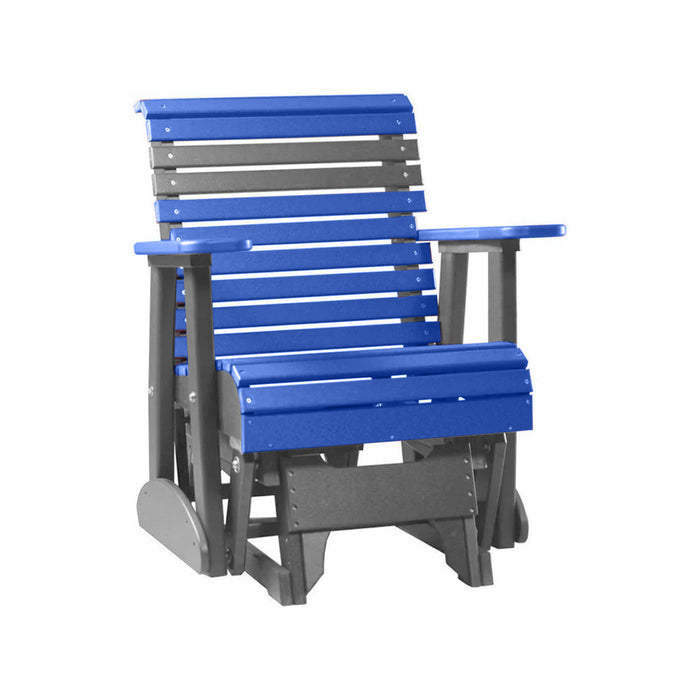 LuxCraft Blue 2 foot Rollback Recycled Plastic Glider Chair