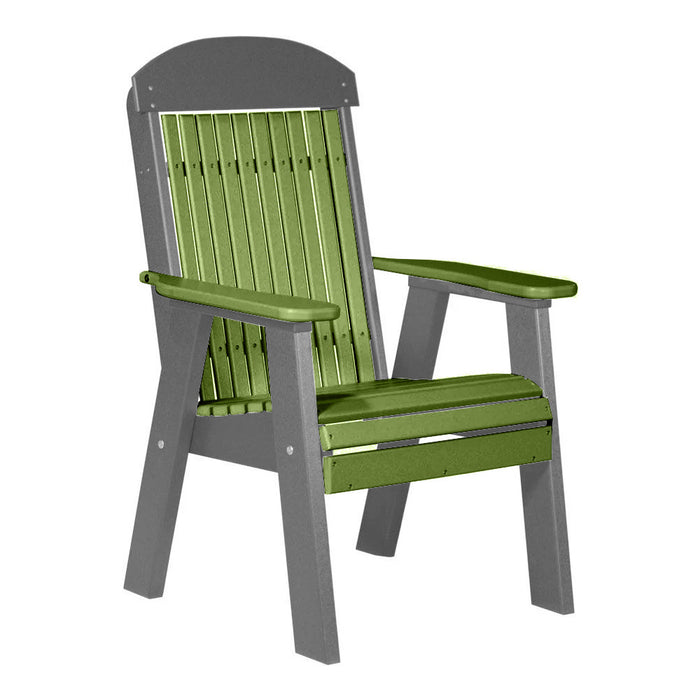 LuxCraft Lime Green 2' Classic Highback Recycled Plastic Chair