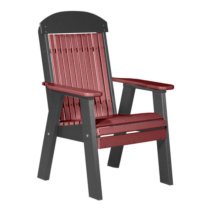 LuxCraft Cherrywood 2' Classic Highback Recycled Plastic Chair With Cup Holder