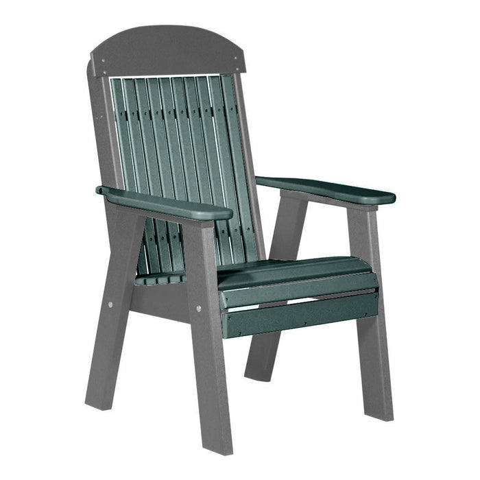 LuxCraft Green 2' Classic Highback Recycled Plastic Chair With Cup Holder