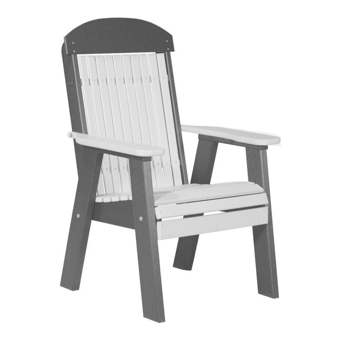 LuxCraft White 2' Classic Highback Recycled Plastic Chair