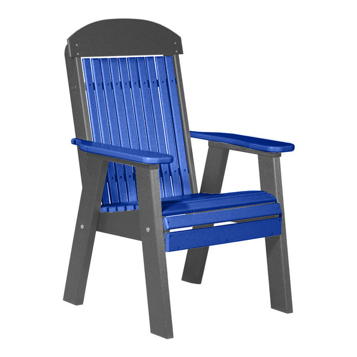 LuxCraft Blue 2' Classic Highback Recycled Plastic Chair With Cup Holder