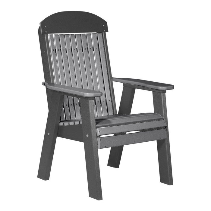 LuxCraft Gray 2' Classic Highback Recycled Plastic Chair