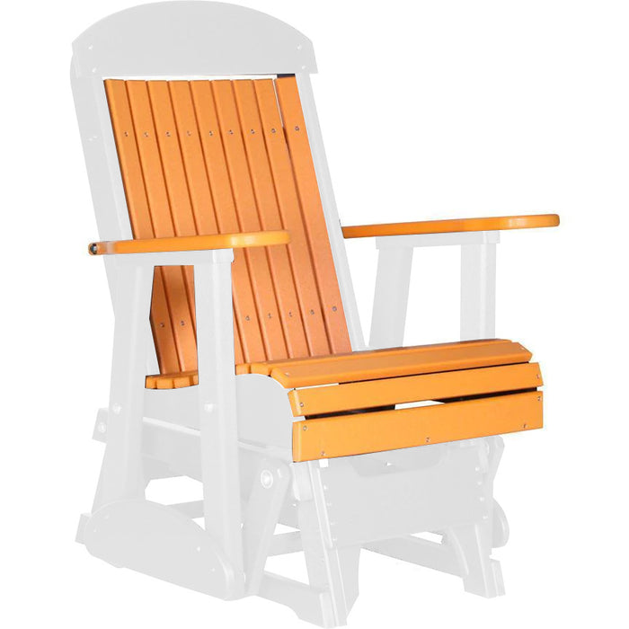 LuxCraft Tangerine 2 foot Classic Highback Recycled Plastic Glider Chair