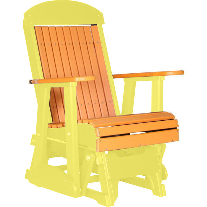 LuxCraft Tangerine 2 foot Classic Highback Recycled Plastic Glider Chair