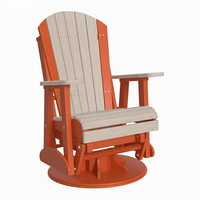 LuxCraft Birch 2 foot Classic Highback Recycled Plastic Swivel Glider Chair