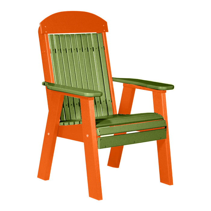 LuxCraft Lime Green 2' Classic Highback Recycled Plastic Chair