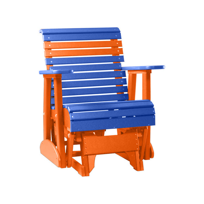 LuxCraft Blue 2 foot Rollback Recycled Plastic Glider Chair