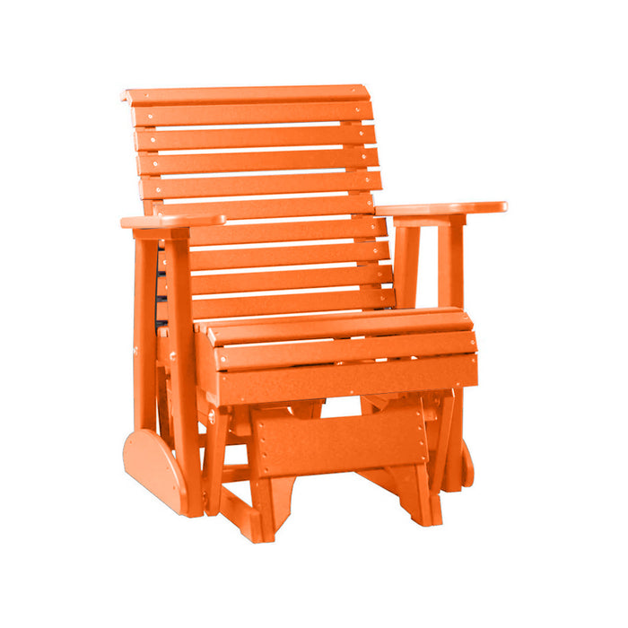 LuxCraft Tangerine 2 foot Rollback Recycled Plastic Glider Chair