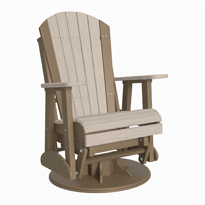 LuxCraft Birch 2 foot Classic Highback Recycled Plastic Swivel Glider Chair