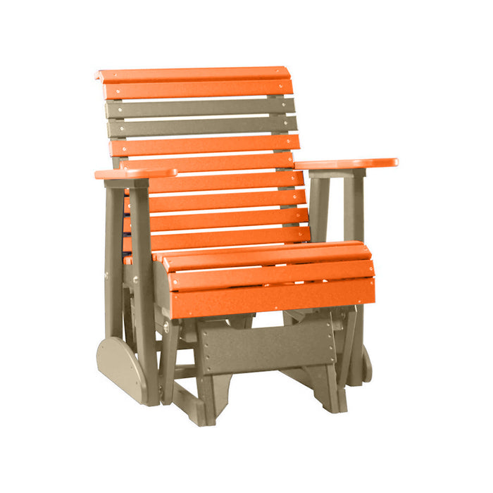 LuxCraft Tangerine 2 foot Rollback Recycled Plastic Glider Chair