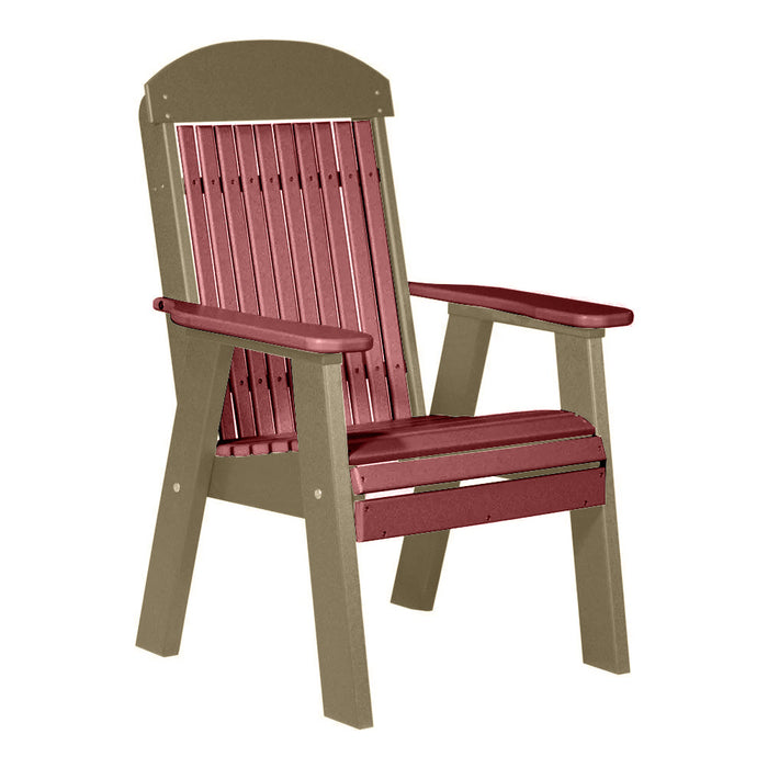 LuxCraft Cherrywood 2' Classic Highback Recycled Plastic Chair With Cup Holder