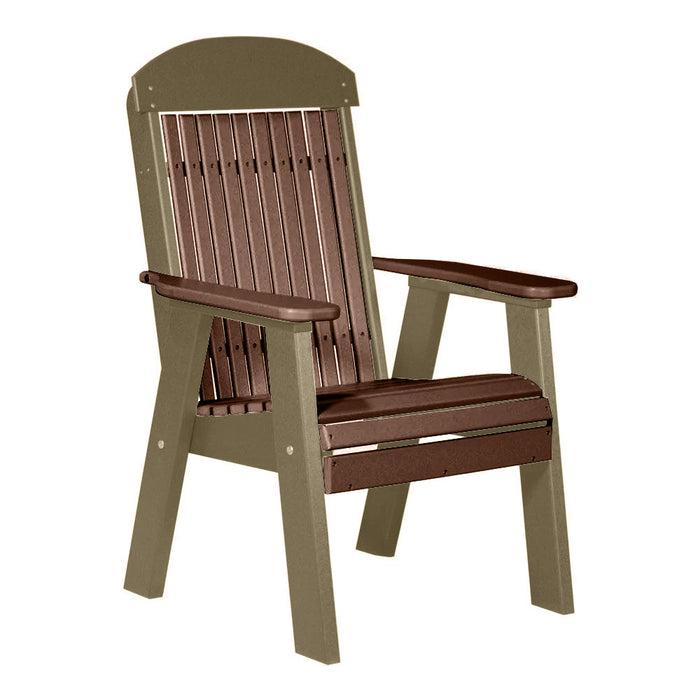 LuxCraft Chestnut Brown 2' Classic Highback Recycled Plastic Chair With Cup Holder