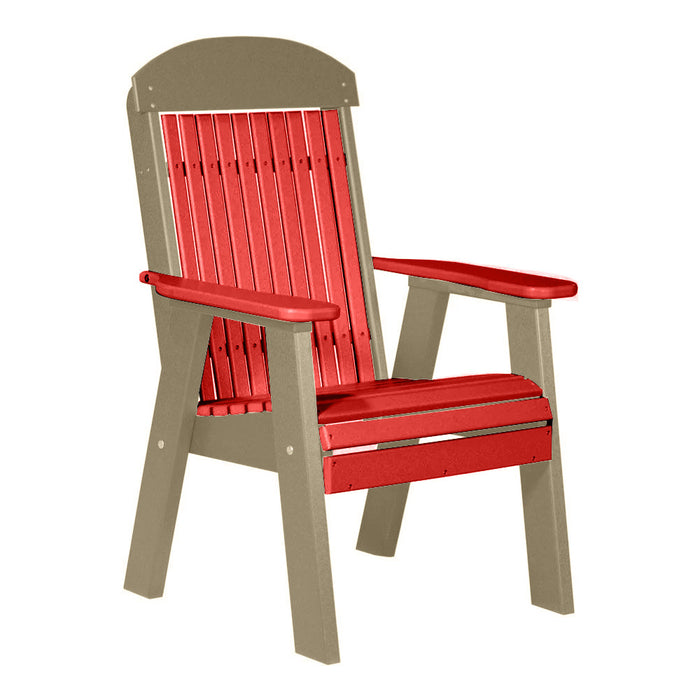 LuxCraft Red 2' Classic Highback Recycled Plastic Chair