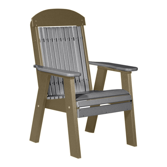 LuxCraft Gray 2' Classic Highback Recycled Plastic Chair
