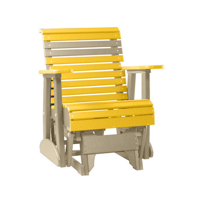 LuxCraft Yellow 2 foot Rollback Recycled Plastic Glider Chair