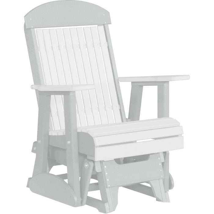 LuxCraft White 2 foot Classic Highback Recycled Plastic Glider Chair