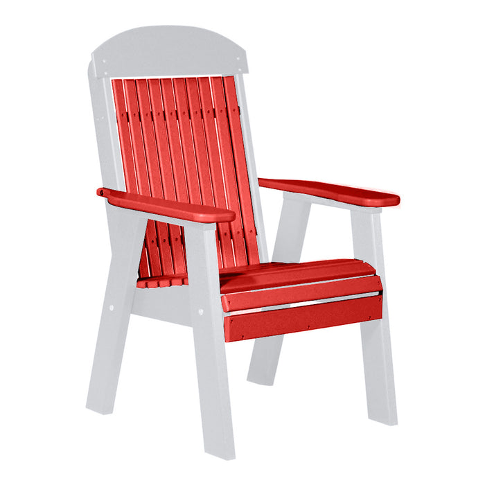 LuxCraft Red 2' Classic Highback Recycled Plastic Chair