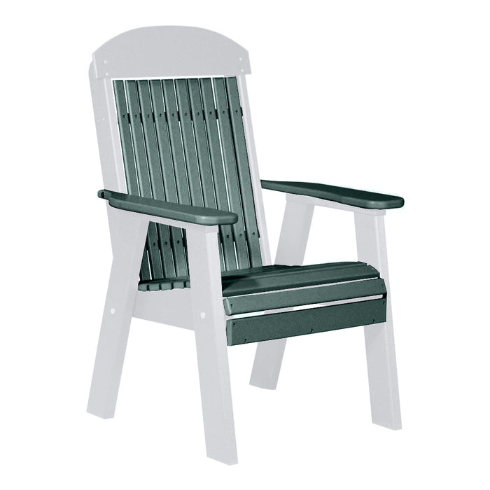 LuxCraft Green 2' Classic Highback Recycled Plastic Chair With Cup Holder