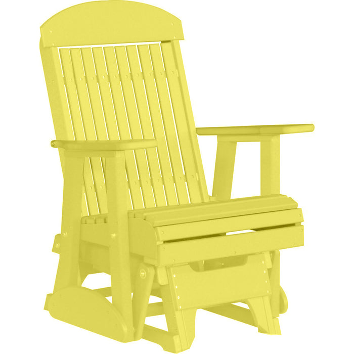 LuxCraft Yellow 2 foot Classic Highback Recycled Plastic Glider Chair