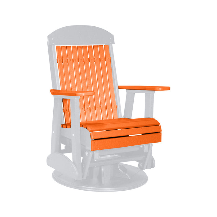 LuxCraft Tangerine 2 foot Classic Highback Recycled Plastic Swivel Glider Chair